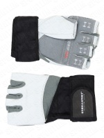 Перчатки для фитнеса с фиксатором мужские кожа белые Q10 - XXL